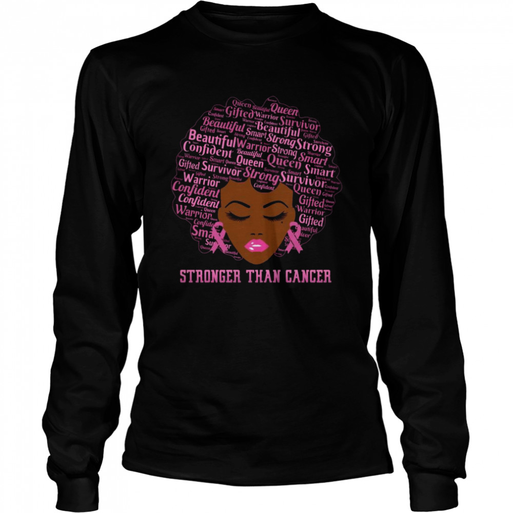 Black Queen Stronger Than Breast Cancer Pink Ribbon Shirt 2 » Cool Gifts for You - Mfamilygift Black Queen Stronger Than Breast Cancer Pink Ribbon Shirt 2
