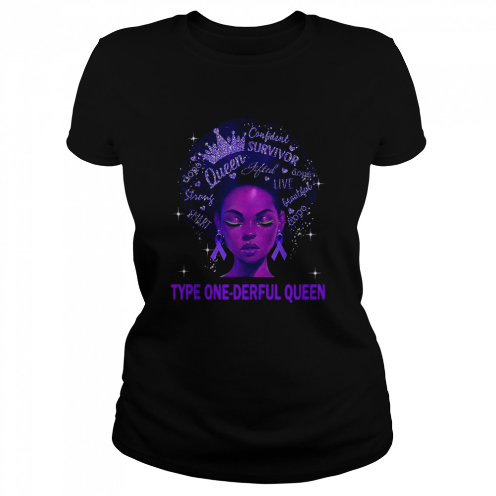 Black Queen Type 1 Diabetes Blue Ribbon Shirt 1 » Cool Gifts for You - Mfamilygift Black Queen Type 1 Diabetes Blue Ribbon Shirt 1