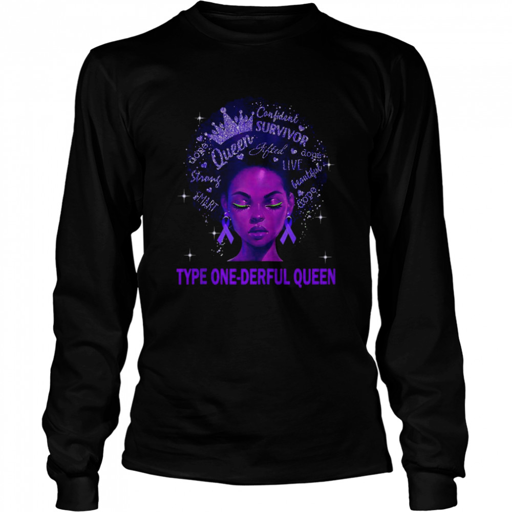 Black Queen Type 1 Diabetes Blue Ribbon Shirt 2 » Cool Gifts for You - Mfamilygift Black Queen Type 1 Diabetes Blue Ribbon Shirt 2