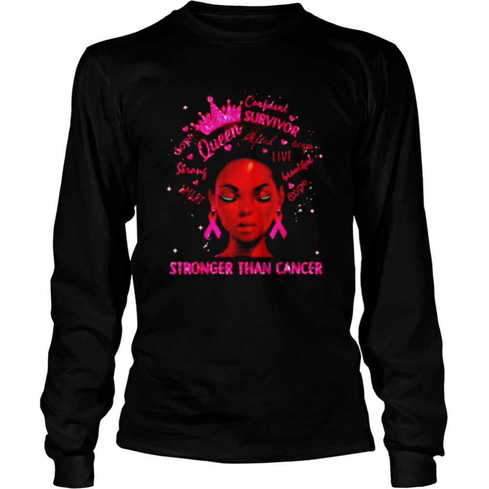 Black Women Queen Stronger Than Breast Cancer 2021 Shirt 2 » Cool Gifts for You - Mfamilygift Black Women Queen Stronger Than Breast Cancer 2021 Shirt 2