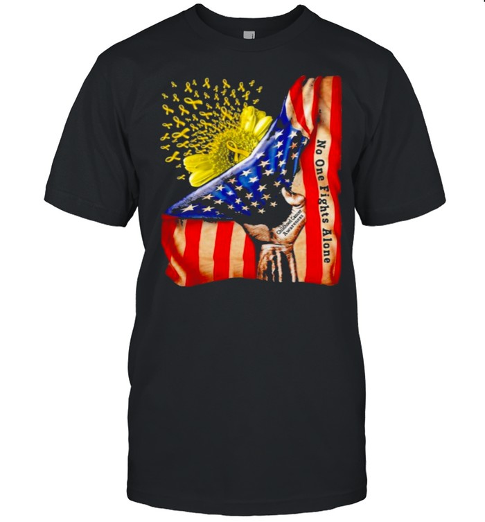 Blood Inside Me Flag Childhood Cancer Awareness American Flag Shirt