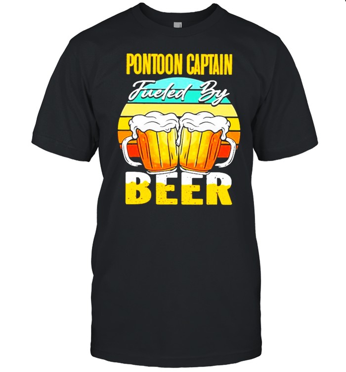 Boating Pontoon Captain Guided By Beer Vintage Shirt Boating Pontoon Captain Guided By Beer Vintage Shirt