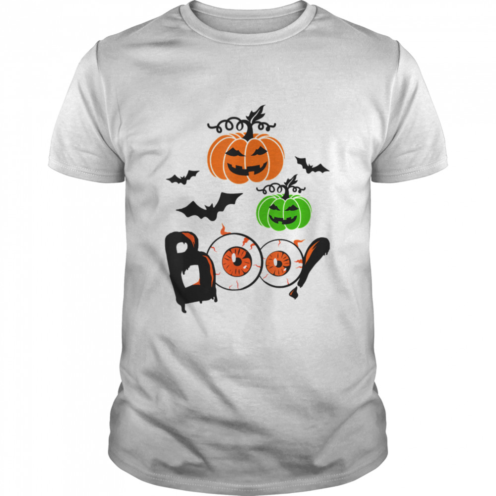 Boo Couples Halloween Scary Pumpkin Face Shirt