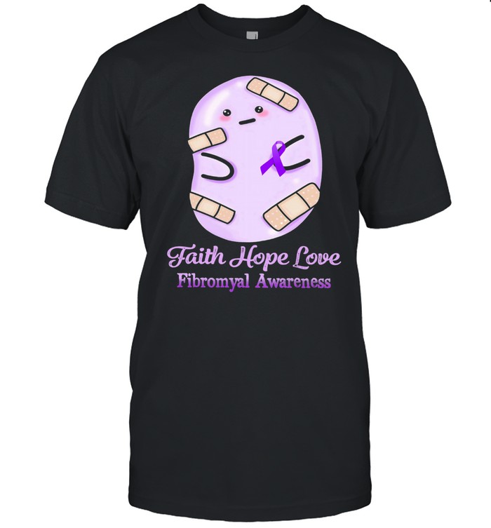 Boo Faith Hope Love Fibromyalgia Awareness Shirt