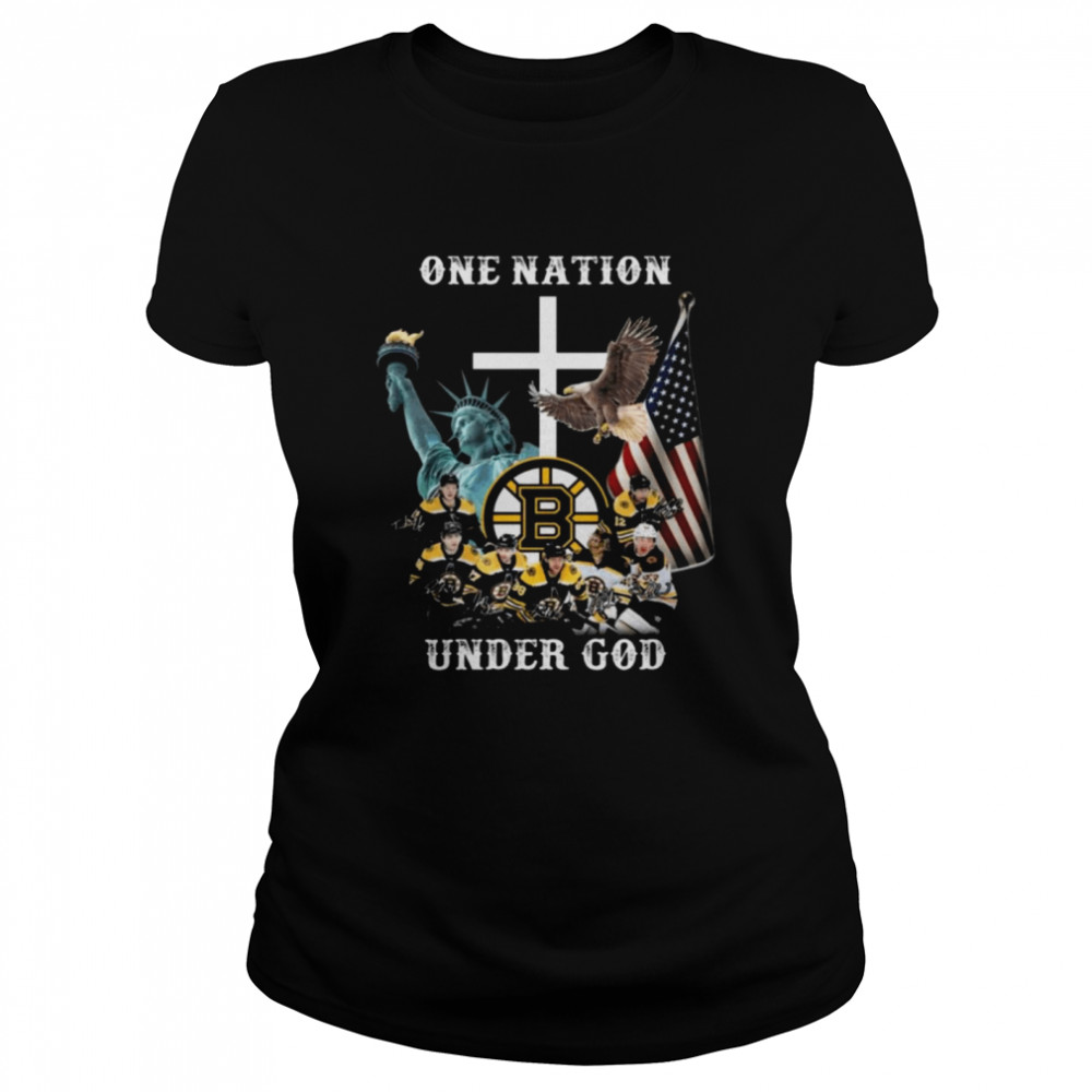 Boston Bruins Hockey Teams One Nation Under God Signatures Shirt 1 » Cool Gifts for You - Mfamilygift Boston Bruins Hockey Teams One Nation Under God Signatures Shirt 1