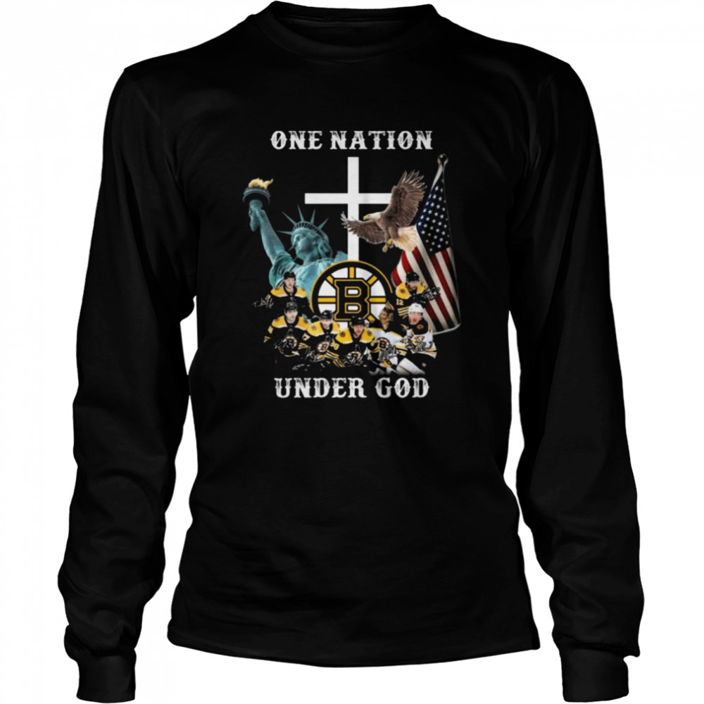 Boston Bruins Hockey Teams One Nation Under God Signatures Shirt 2 » Cool Gifts for You - Mfamilygift Boston Bruins Hockey Teams One Nation Under God Signatures Shirt 2