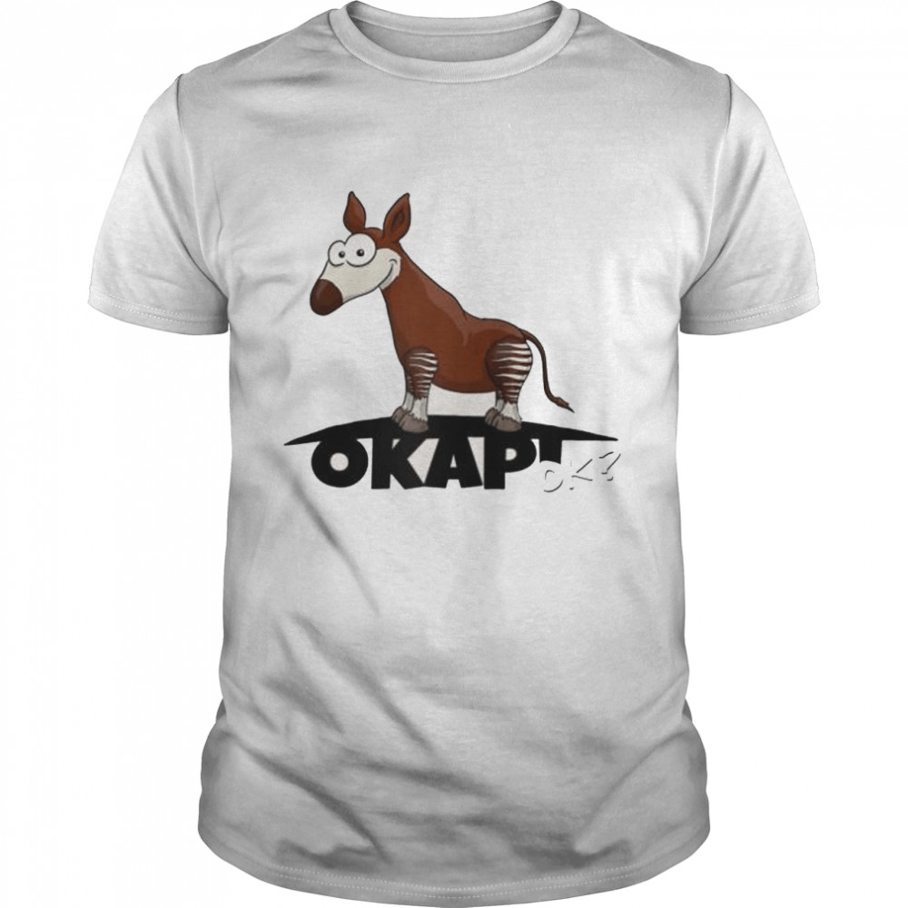 Cool Forest Giraffe Funky Cartoon Okapi Ok Raglan Shirt