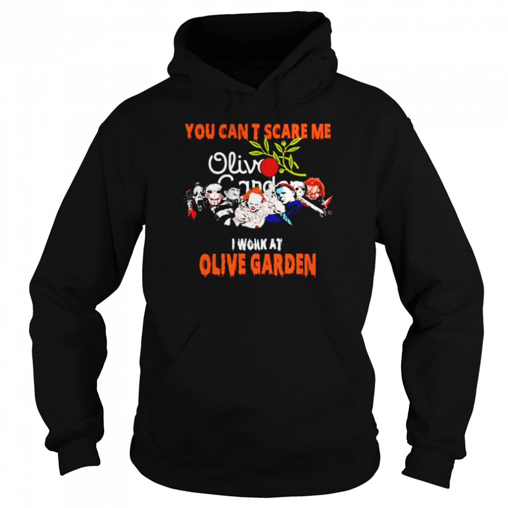 Halloween Horror Movies Characters You Can’T Scare Me I Work At Olive Garden Shirt 4 » Cool Gifts for You - Mfamilygift Halloween Horror Movies Characters You Can’T Scare Me I Work At Olive Garden Shirt 4