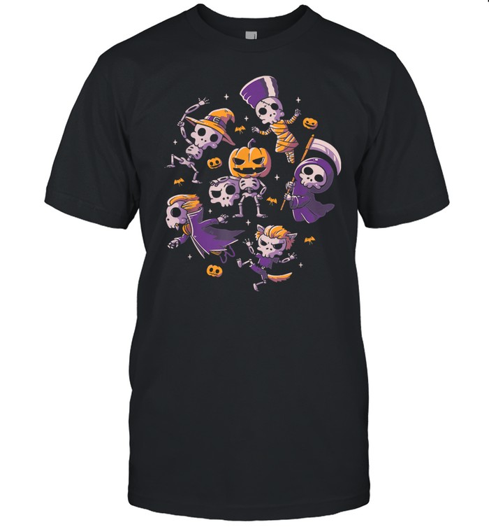 Halloween Horror Skeleton King Pumpkin Grim Reaper Shirt
