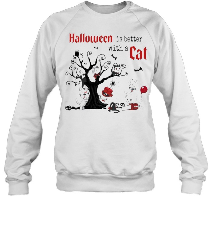 Halloween Is Better With A Cats Horror Characters On Tree Shirt 3 » Cool Gifts for You - Mfamilygift Halloween Is Better With A Cats Horror Characters On Tree Shirt 3