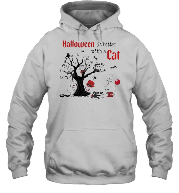 Halloween Is Better With A Cats Horror Characters On Tree Shirt 4 » Cool Gifts for You - Mfamilygift Halloween Is Better With A Cats Horror Characters On Tree Shirt 4