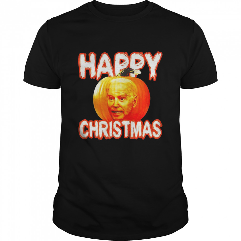 Halloween Joe Biden Pumpkin Happy Christmas T-Shirt