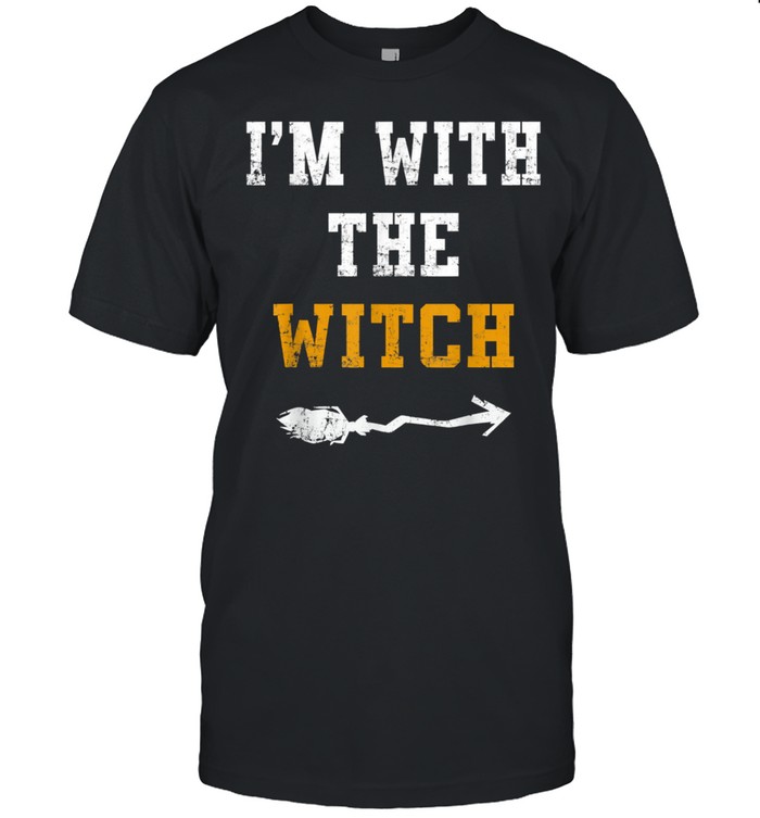 Halloween Male I’M With The Witch Costume Couples Shirt