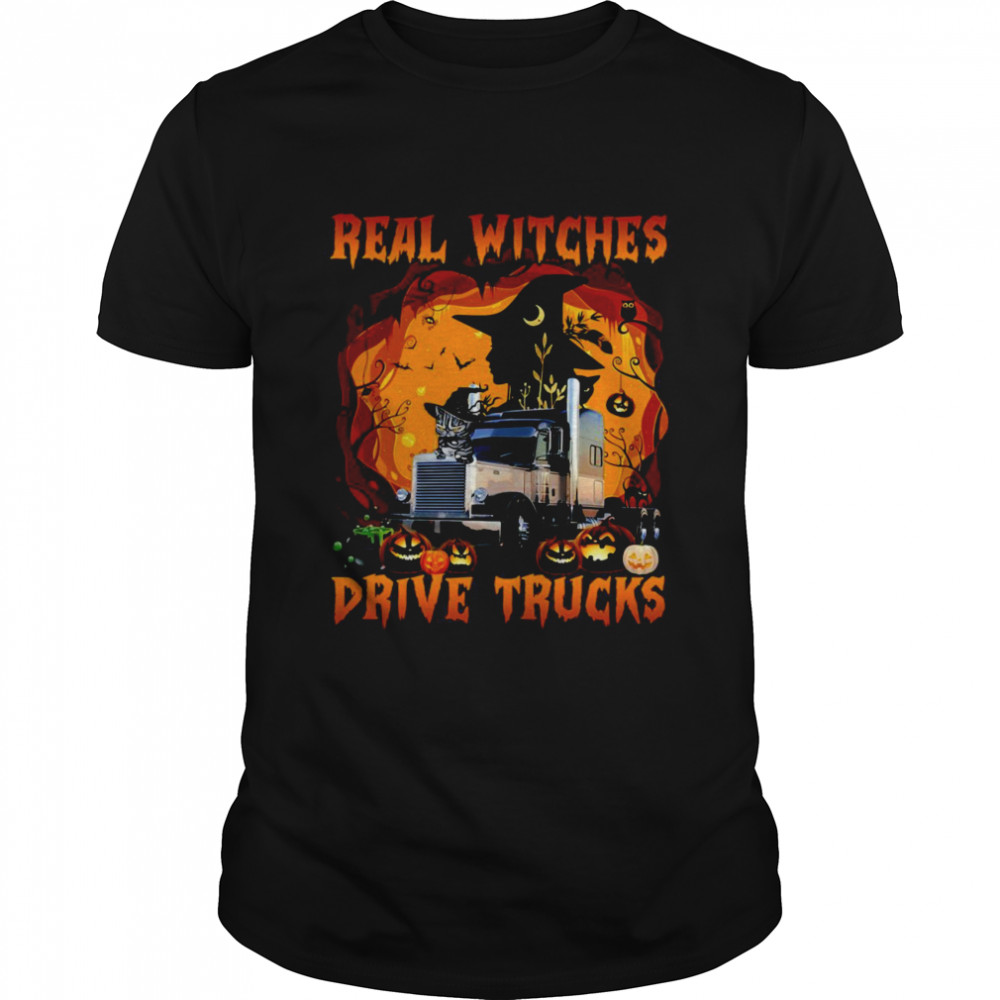 Halloween Real Witches Drive Trucks Trucker Shirt Halloween Real Witches Drive Trucks Trucker Shirt