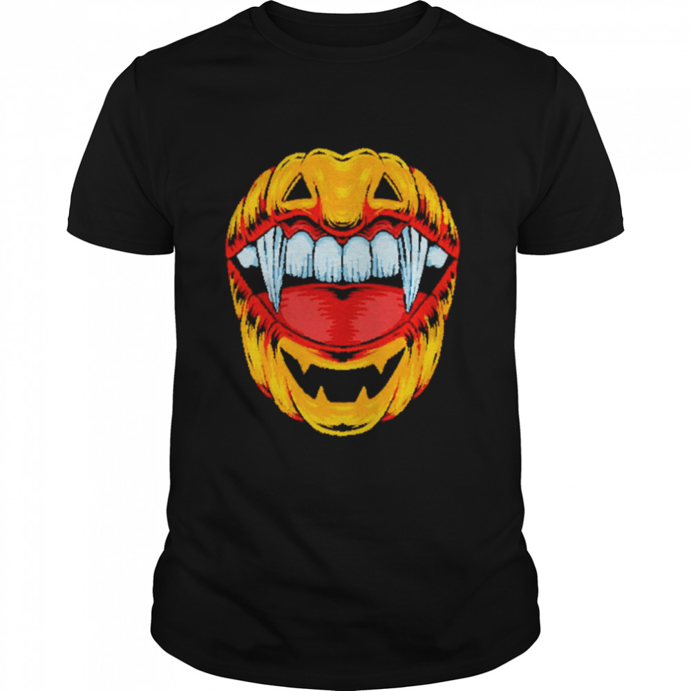 Halloween Vampire Teeth Pumpkin Shirt