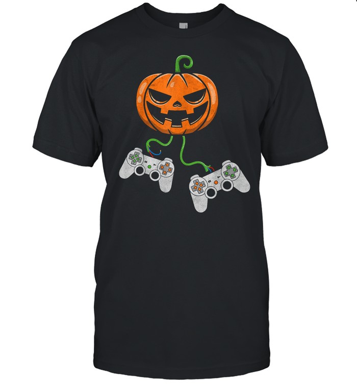 Halloween Video Game Controller Pumpkin Shirt