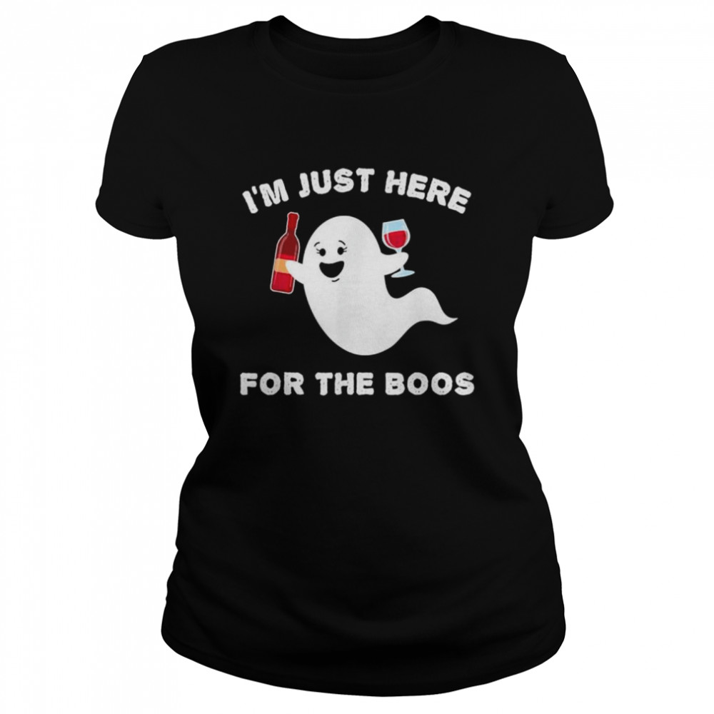 Halloween Wine Just Here For The Boos Ghost Shirt 1 » Cool Gifts for You - Mfamilygift Halloween Wine Just Here For The Boos Ghost Shirt 1