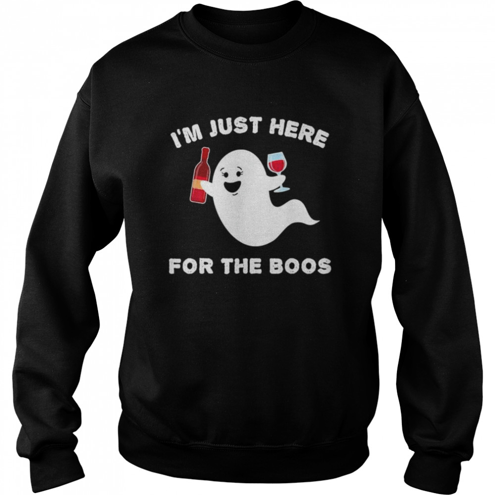 Halloween Wine Just Here For The Boos Ghost Shirt 3 » Cool Gifts for You - Mfamilygift Halloween Wine Just Here For The Boos Ghost Shirt 3