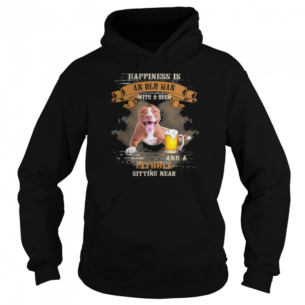 Happiness Is An Old Man With A Beer And A Pitbull Sitting Near Shirt 4 » Cool Gifts for You - Mfamilygift Happiness Is An Old Man With A Beer And A Pitbull Sitting Near Shirt 4