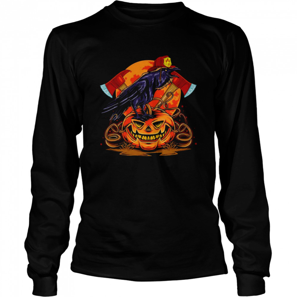 Happy Hallloween Firefighter Bird Pumpkin Shirt 2 » Cool Gifts for You - Mfamilygift Happy Hallloween Firefighter Bird Pumpkin Shirt 2