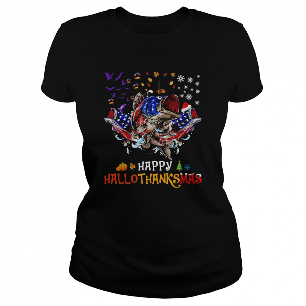 Happy Hallothanksmas Fish Fishing Halloween Thanksgiving Shirt 1 » Cool Gifts for You - Mfamilygift Happy Hallothanksmas Fish Fishing Halloween Thanksgiving Shirt 1
