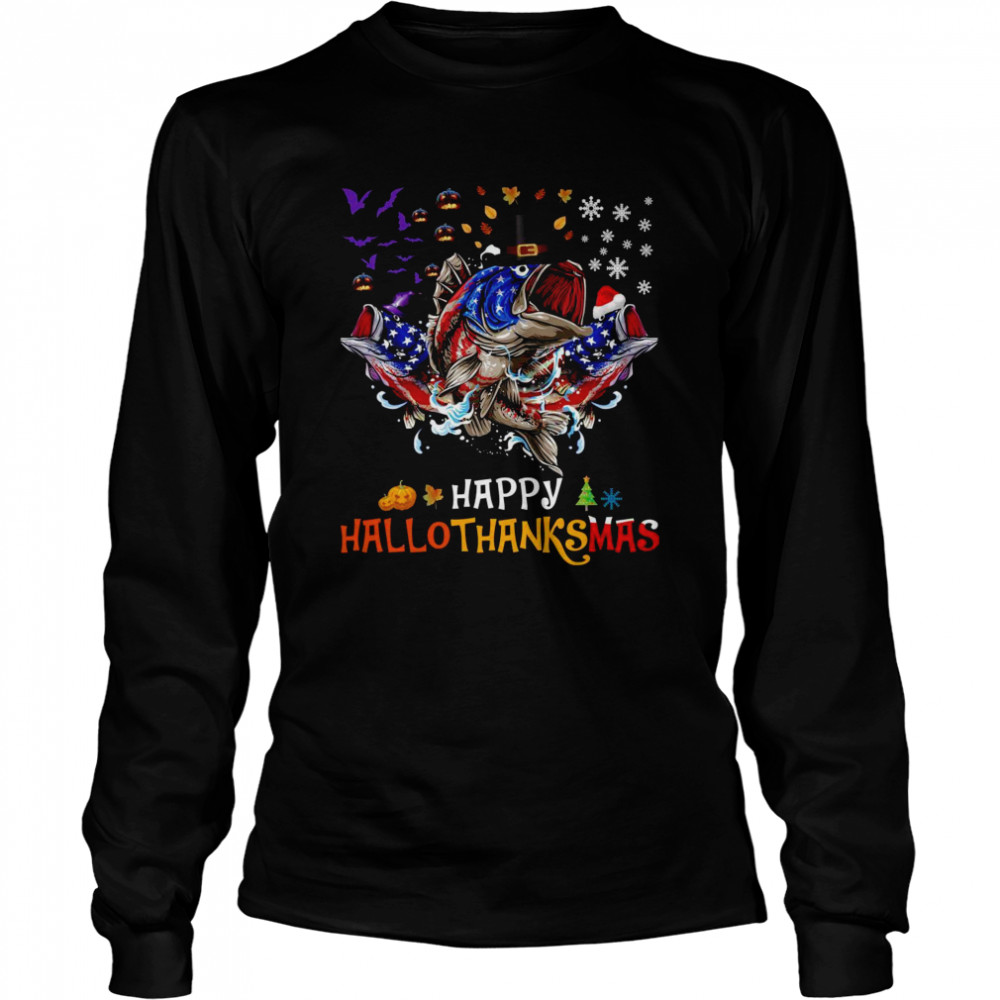 Happy Hallothanksmas Fish Fishing Halloween Thanksgiving Shirt 2 » Cool Gifts for You - Mfamilygift Happy Hallothanksmas Fish Fishing Halloween Thanksgiving Shirt 2