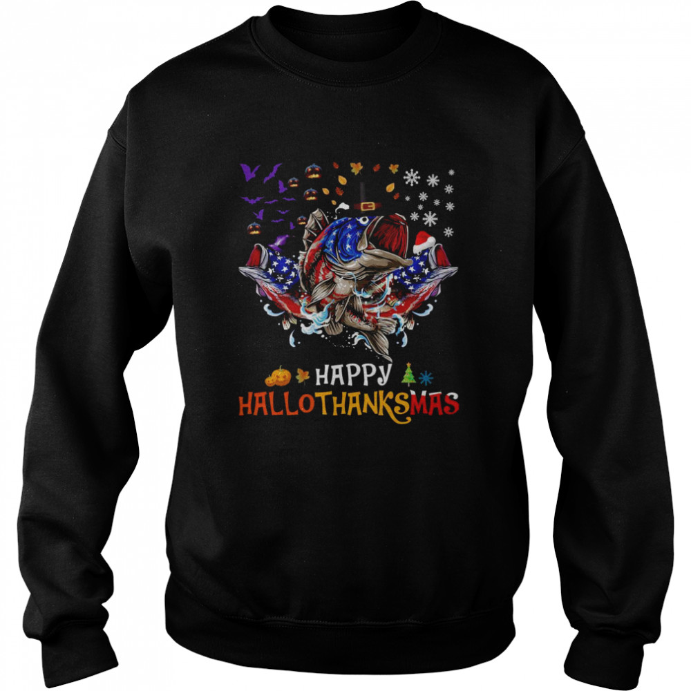Happy Hallothanksmas Fish Fishing Halloween Thanksgiving Shirt 3 » Cool Gifts for You - Mfamilygift Happy Hallothanksmas Fish Fishing Halloween Thanksgiving Shirt 3