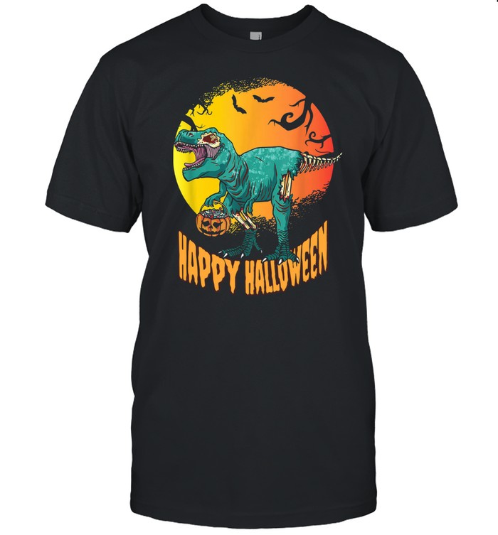 Happy Halloween Dinosaur T Rex Mummy Pumpkin Shirt