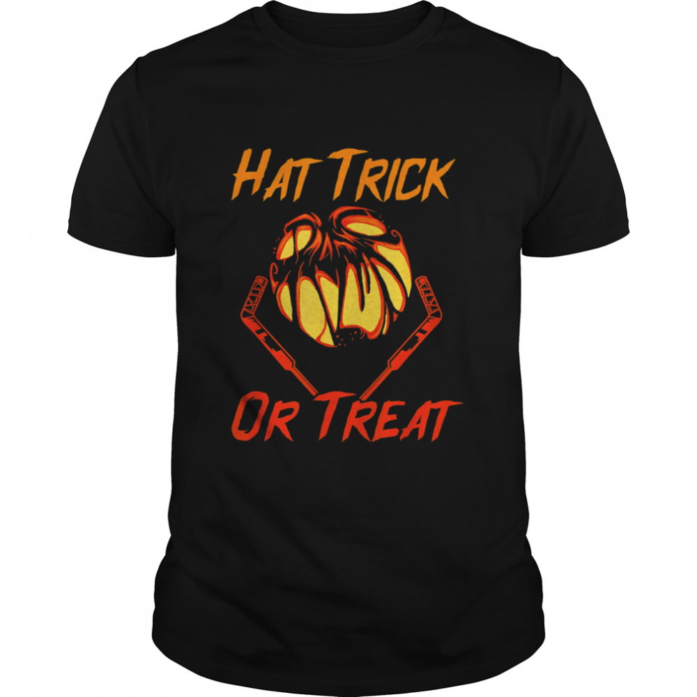 Hat Trick Or Treat Ice Hockey Halloween Coach Shirt Hat Trick Or Treat Ice Hockey Halloween Coach Shirt