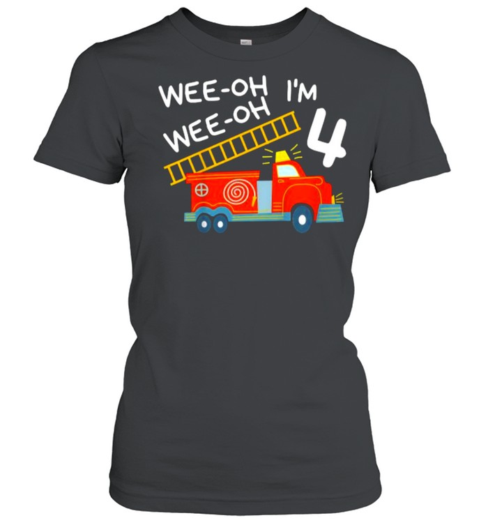 I’M 4 Years Old 4Th Birthday Party Wee-Oh Alarm Fire Truck T-Shirt 1 » Cool Gifts for You - Mfamilygift I’M 4 Years Old 4Th Birthday Party Wee-Oh Alarm Fire Truck T-Shirt 1