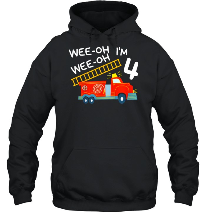 I’M 4 Years Old 4Th Birthday Party Wee-Oh Alarm Fire Truck T-Shirt 4 » Cool Gifts for You - Mfamilygift I’M 4 Years Old 4Th Birthday Party Wee-Oh Alarm Fire Truck T-Shirt 4