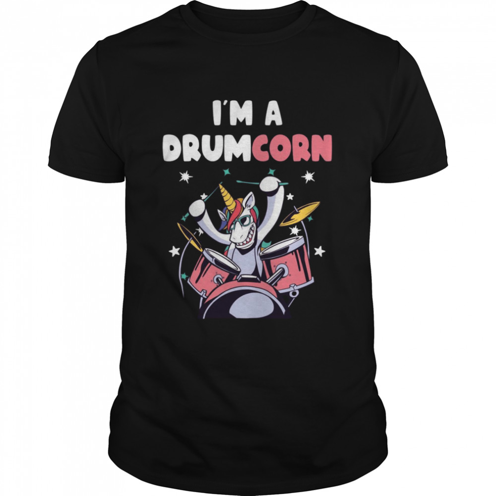 Iâ´M A Drumcorn Einhorn Schlagzeug Musikinstrument Geschenk Langarmshirt Shirt