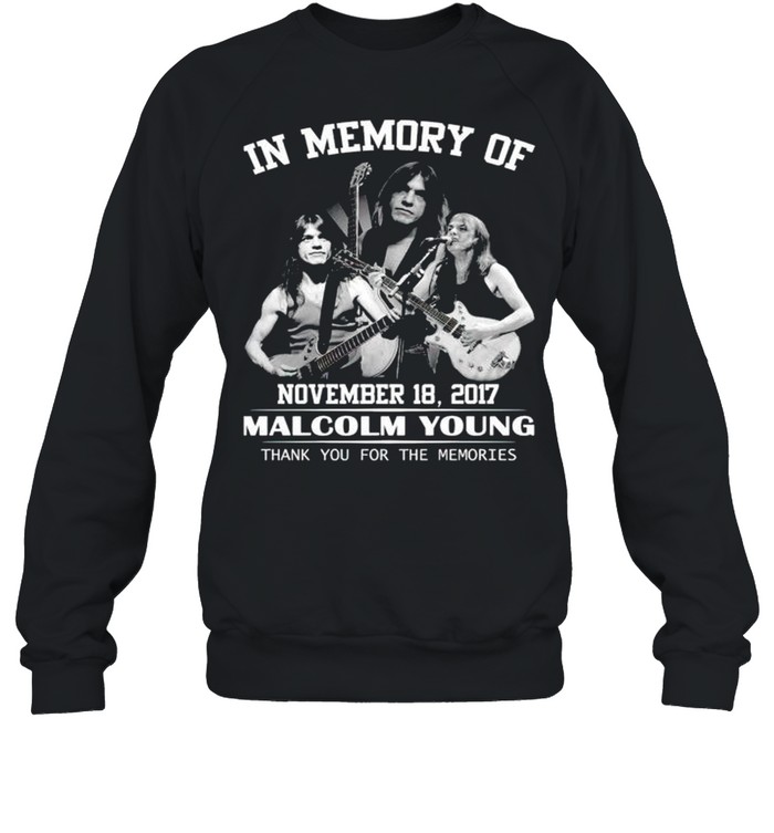 In Memory Of Malcolm Young Thank You For The Memories Shirt 3 » Cool Gifts for You - Mfamilygift In Memory Of Malcolm Young Thank You For The Memories Shirt 3