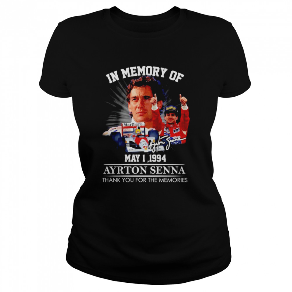 In Memory Of May 1,1994 Ayrton Senna Thank You For The Memories Signature Shirt 1 » Cool Gifts for You - Mfamilygift In Memory Of May 1,1994 Ayrton Senna Thank You For The Memories Signature Shirt 1