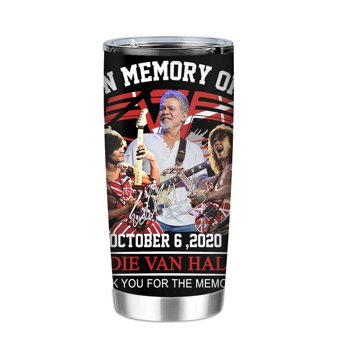 In Memory Of October 6 2020 Eddie Van Halen Thank You For The Memories Signature Tumbler