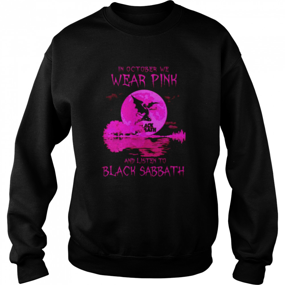 In October We Wear Pink And Listen To Black Sabbath Shirt 3 » Cool Gifts for You - Mfamilygift In October We Wear Pink And Listen To Black Sabbath Shirt 3