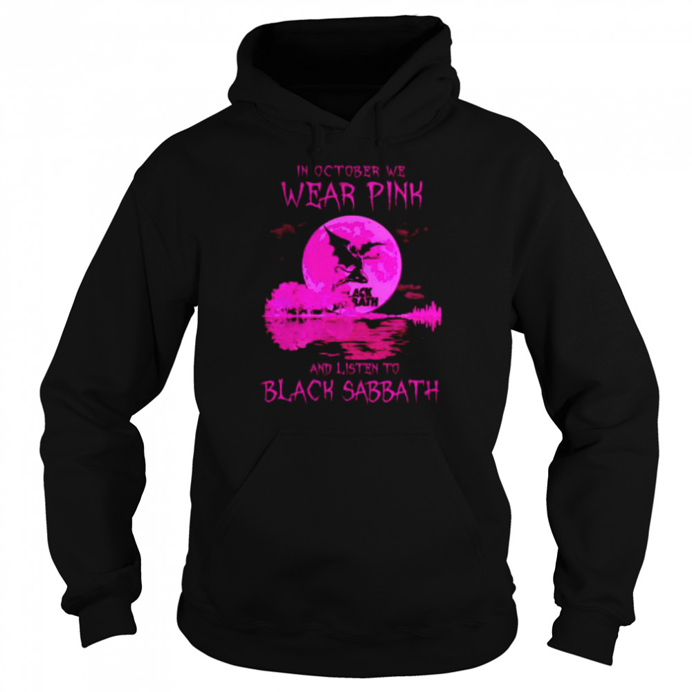 In October We Wear Pink And Listen To Black Sabbath Shirt 4 » Cool Gifts for You - Mfamilygift In October We Wear Pink And Listen To Black Sabbath Shirt 4