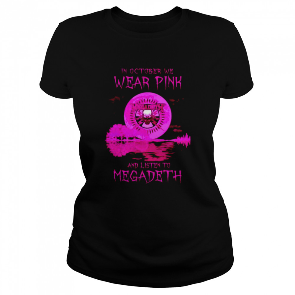 In October We Wear Pink And Listen To Megadeth Shirt 1 » Cool Gifts for You - Mfamilygift In October We Wear Pink And Listen To Megadeth Shirt 1