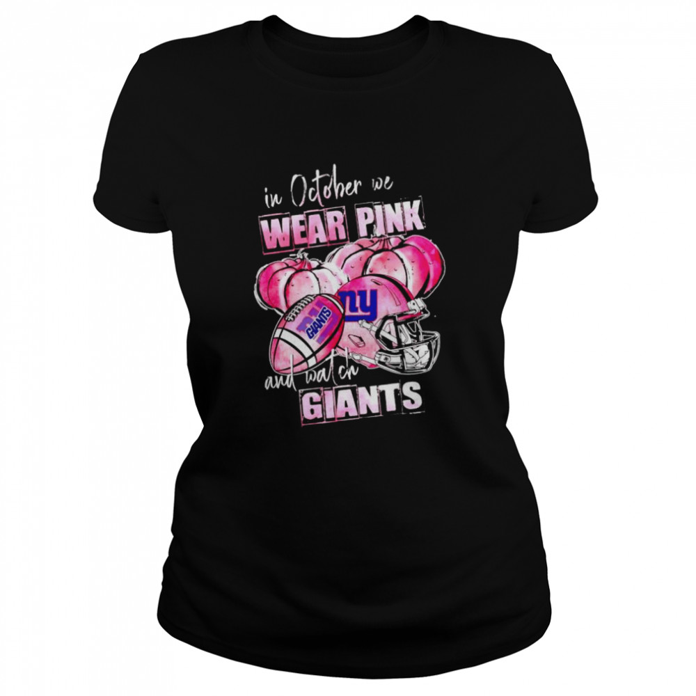 In October We Wear Pink And Watch Giants Breast Cancer Halloween Shirt 1 » Cool Gifts for You - Mfamilygift In October We Wear Pink And Watch Giants Breast Cancer Halloween Shirt 1