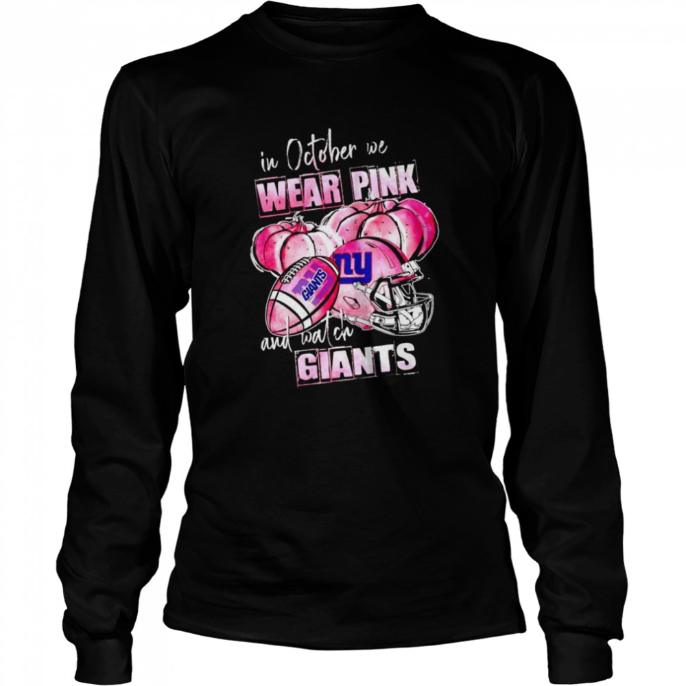 In October We Wear Pink And Watch Giants Breast Cancer Halloween Shirt 2 » Cool Gifts for You - Mfamilygift In October We Wear Pink And Watch Giants Breast Cancer Halloween Shirt 2