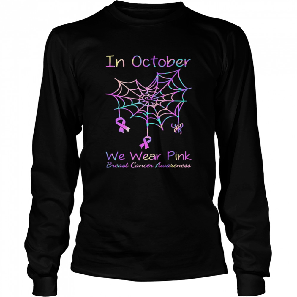 In October We Wear Pink Breast Cancer Awareness Halloween Shirt 2 » Cool Gifts for You - Mfamilygift In October We Wear Pink Breast Cancer Awareness Halloween Shirt 2