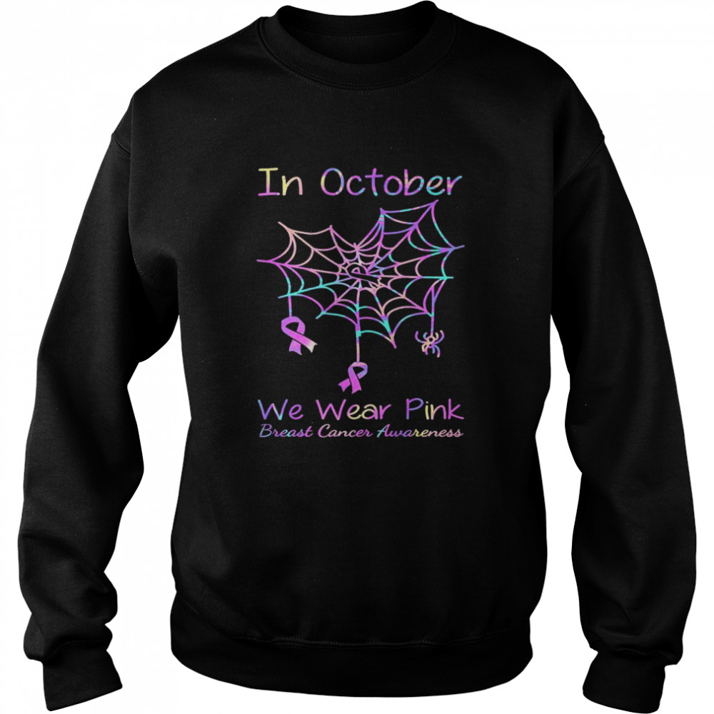 In October We Wear Pink Breast Cancer Awareness Halloween Shirt 3 » Cool Gifts for You - Mfamilygift In October We Wear Pink Breast Cancer Awareness Halloween Shirt 3