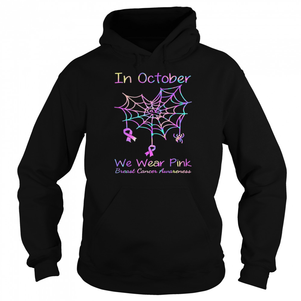 In October We Wear Pink Breast Cancer Awareness Halloween Shirt 4 » Cool Gifts for You - Mfamilygift In October We Wear Pink Breast Cancer Awareness Halloween Shirt 4