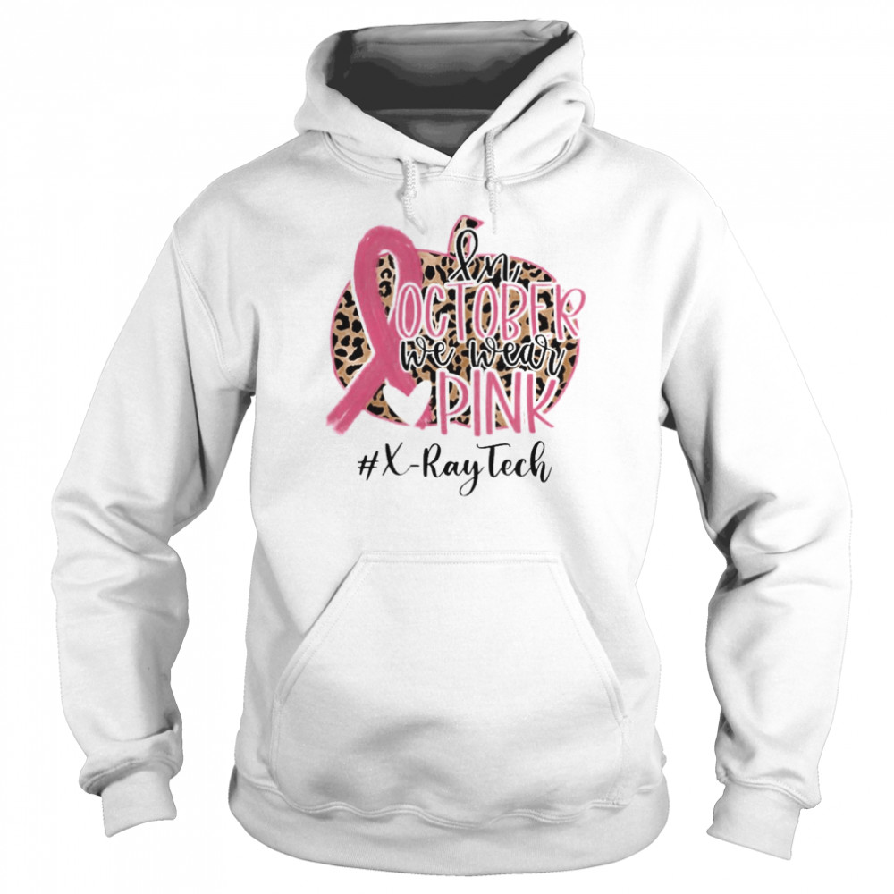 In October We Wear Pink Breast Cancer Leopard X Ray Tech Shirt 4 » Cool Gifts for You - Mfamilygift In October We Wear Pink Breast Cancer Leopard X Ray Tech Shirt 4