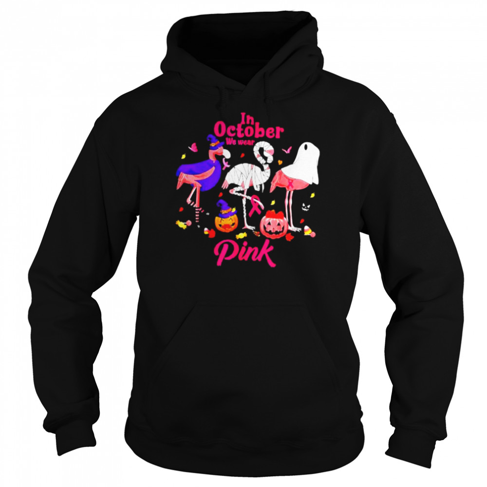 In October We Wear Pink Flamingo Breast Cancer Awareness T-Shirt 4 » Cool Gifts for You - Mfamilygift In October We Wear Pink Flamingo Breast Cancer Awareness T-Shirt 4