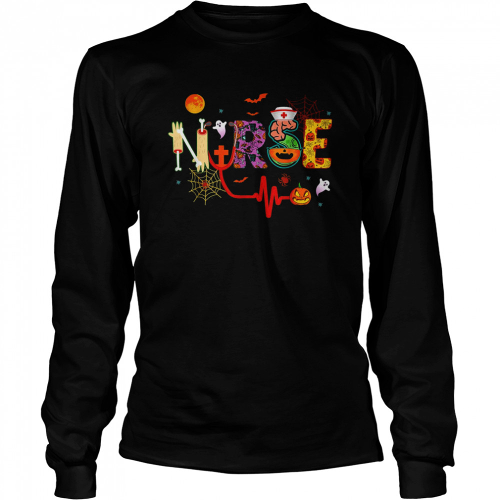Nurse Halloween Costume Stethoscope Heartbeat Pumpkin Shirt 2 » Cool Gifts for You - Mfamilygift Nurse Halloween Costume Stethoscope Heartbeat Pumpkin Shirt 2
