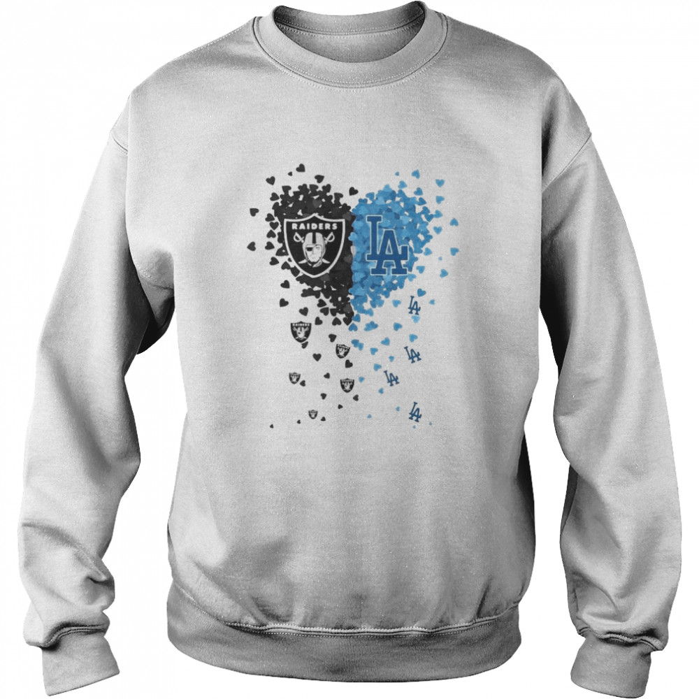 Oakland Raiders And Los Angeles Dodgers Love Shirt 3 » Cool Gifts for You - Mfamilygift Oakland Raiders And Los Angeles Dodgers Love Shirt 3
