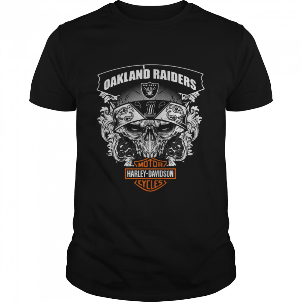 Oakland Raiders Motor Harley Davidson Cycles Shirt