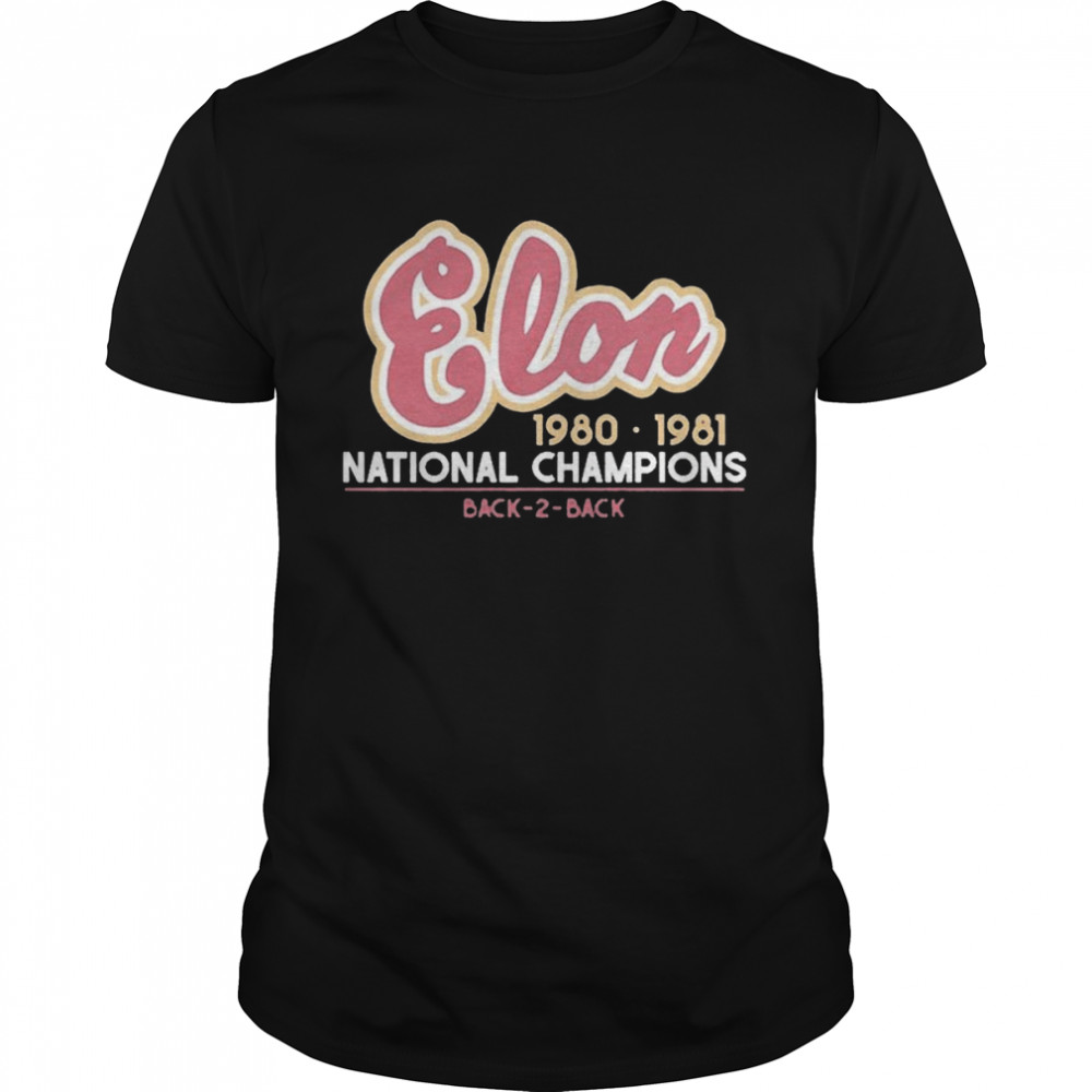 Official Elon Phoenix 1980 1981 National Champions Back 2 Back Shirt