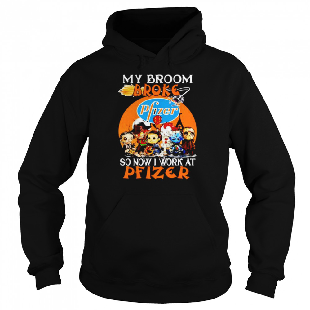 Official Horror Halloween Chibi My Broom Broke So Now I Work At Pfizer Shirt 4 » Cool Gifts for You - Mfamilygift Official Horror Halloween Chibi My Broom Broke So Now I Work At Pfizer Shirt 4
